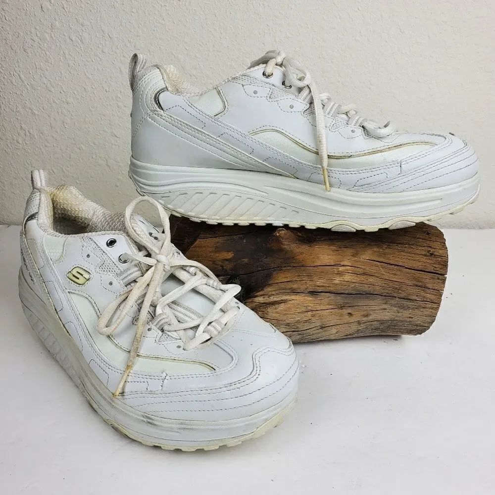 Sketchers shape up shoes white
